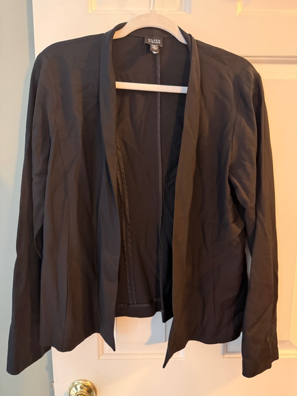 Eileen Fisher Black Open-Front Blazer Jacket